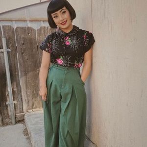 “Miriam” Spiderweb rose pattern blouse (Sold)